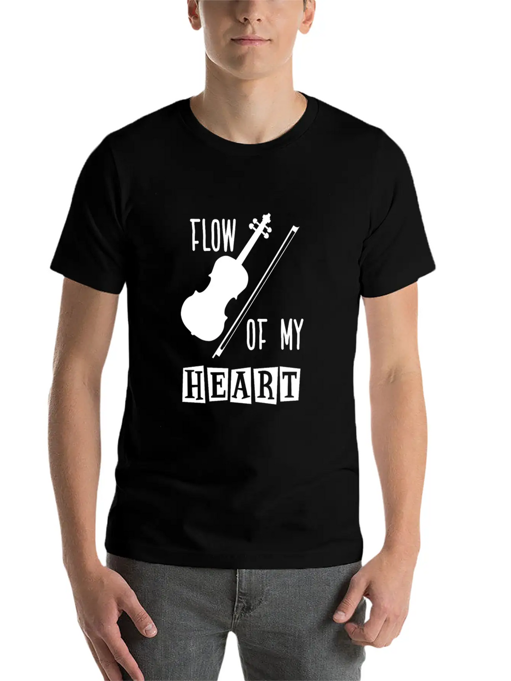 Violin Rythm In My Heart Relaxed Everyday Tee – Lightweight And Durable Cotton