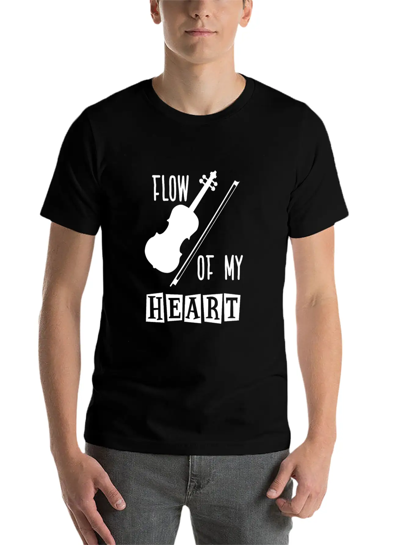 Violin Rythm In My Heart Relaxed Everyday Tee – Lightweight And Durable Cotton