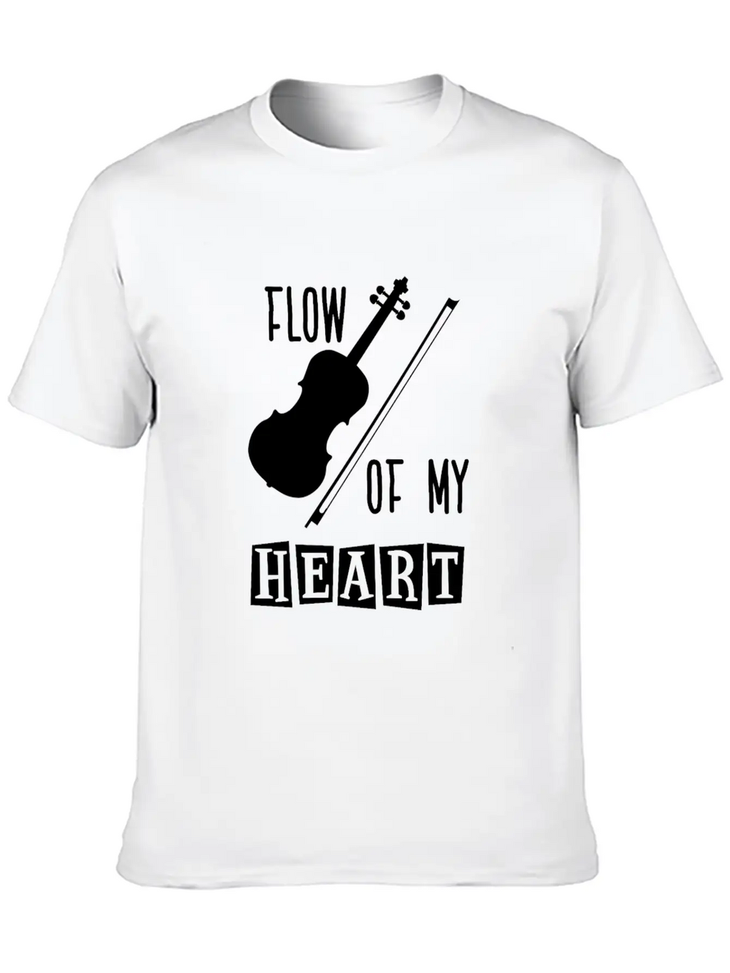 Violin Rythm In My Heart Relaxed Everyday Tee – Lightweight And Durable Cotton