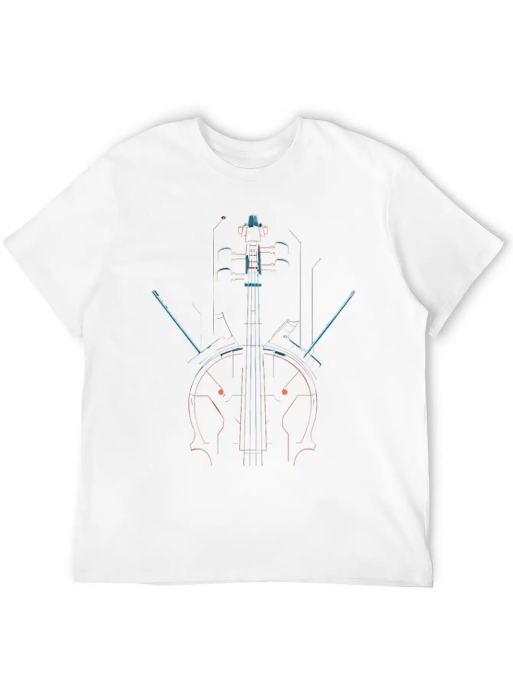 Violin Sketch Unisex Casual T-Shirt – Clean Design For Daily Comfort