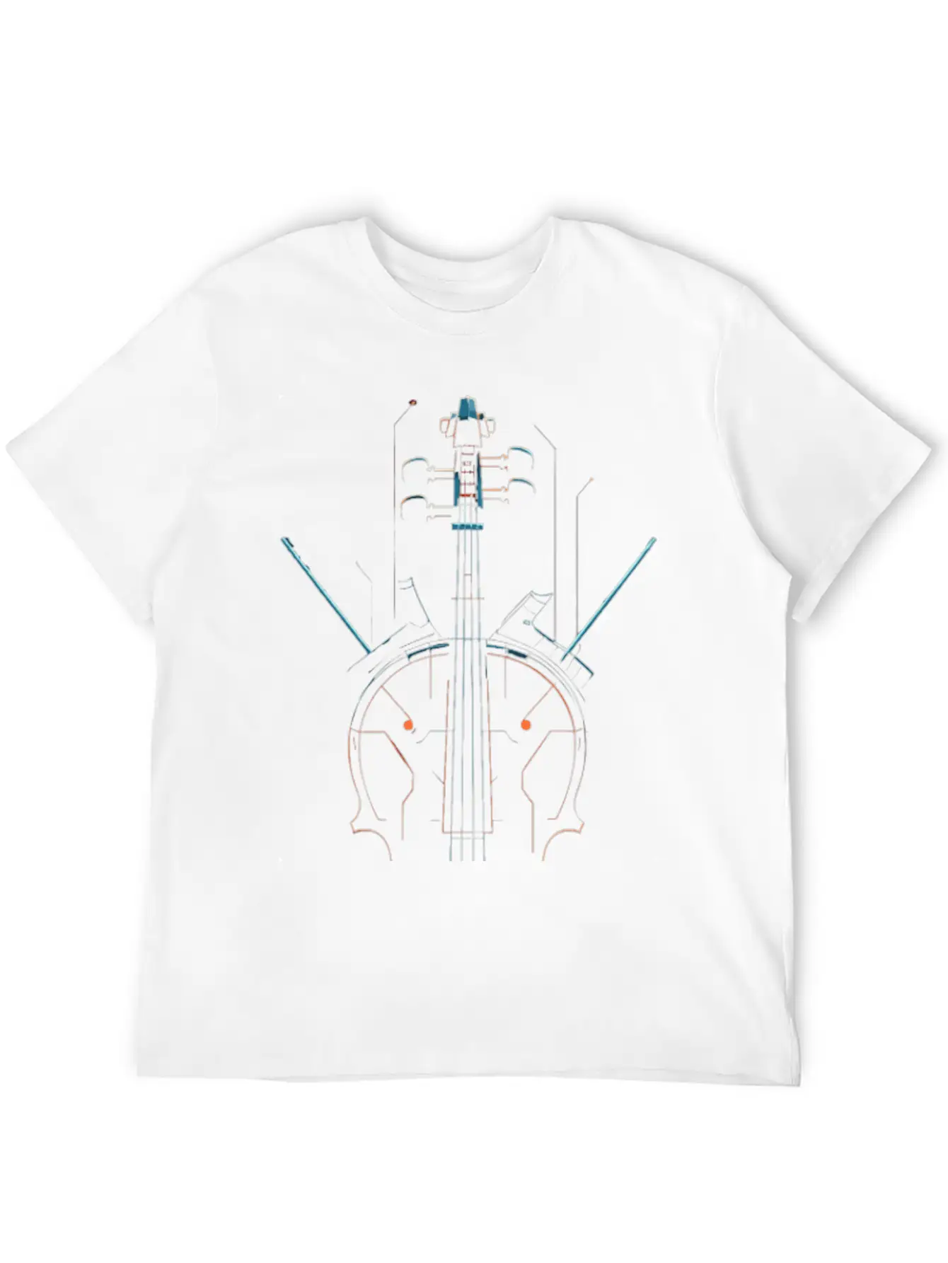Violin Sketch Unisex Casual T-Shirt – Clean Design For Daily Comfort
