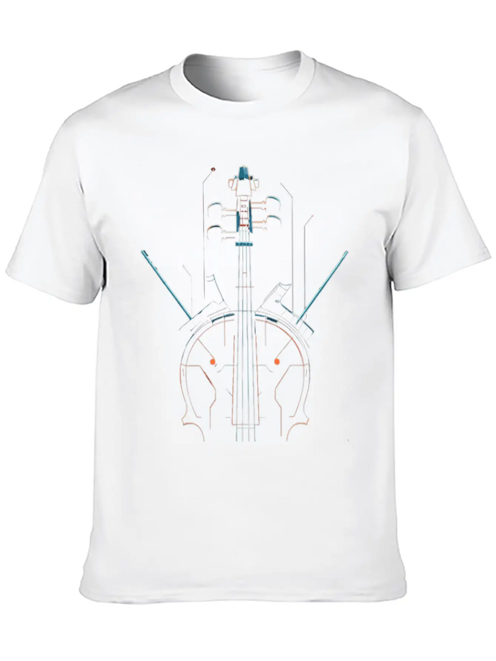 Violin Sketch Unisex Casual T-Shirt – Clean Design For Daily Comfort