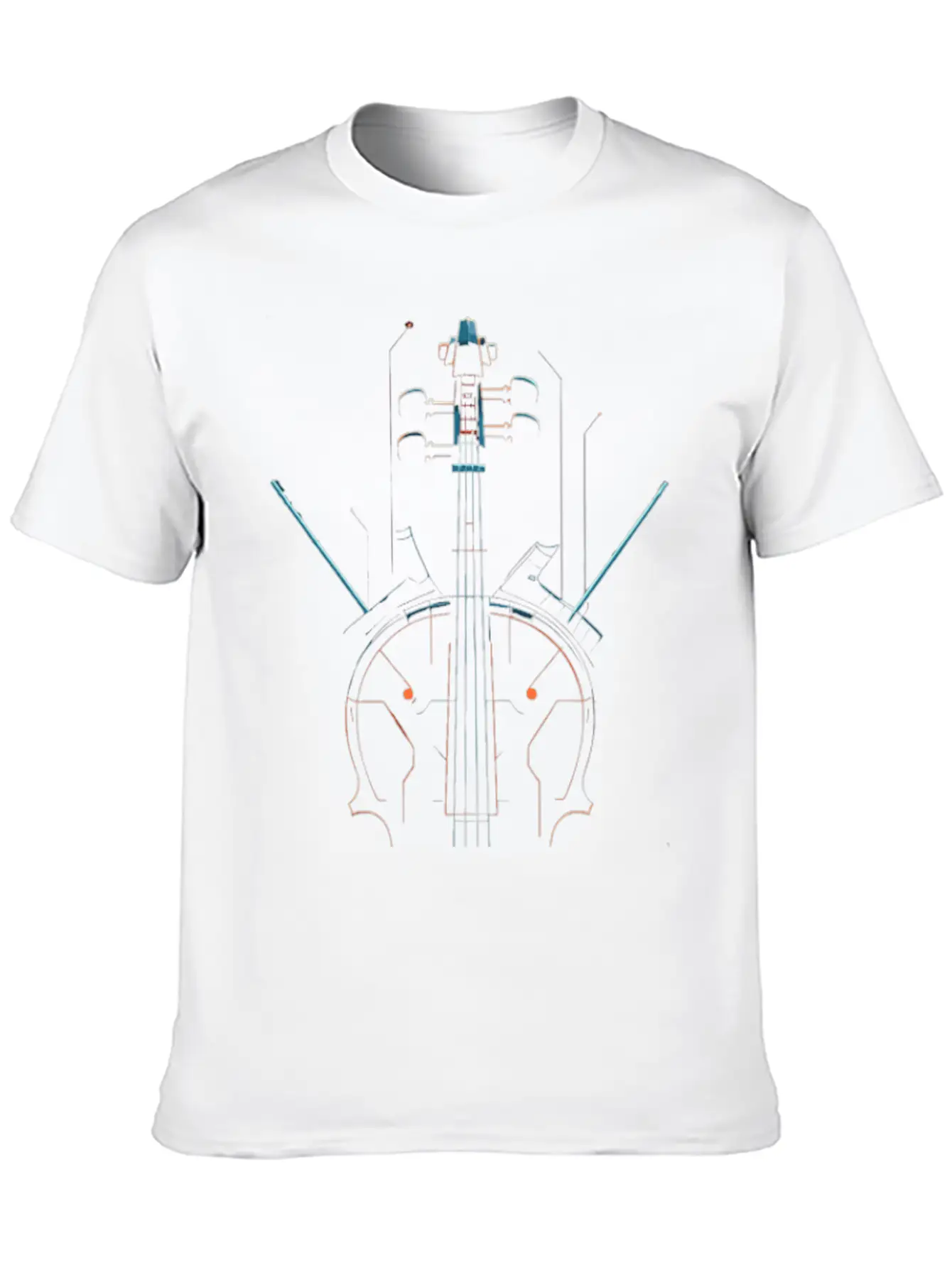Violin Sketch Unisex Casual T-Shirt – Clean Design For Daily Comfort
