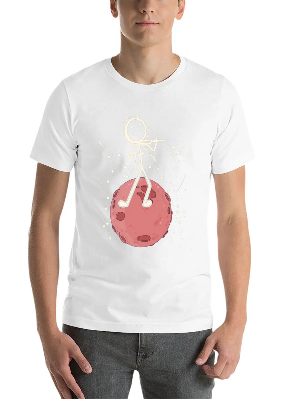 Violin Stick Player In Planet Violin Music Violin Classic Cotton Tee – Unisex Comfort For Any Season