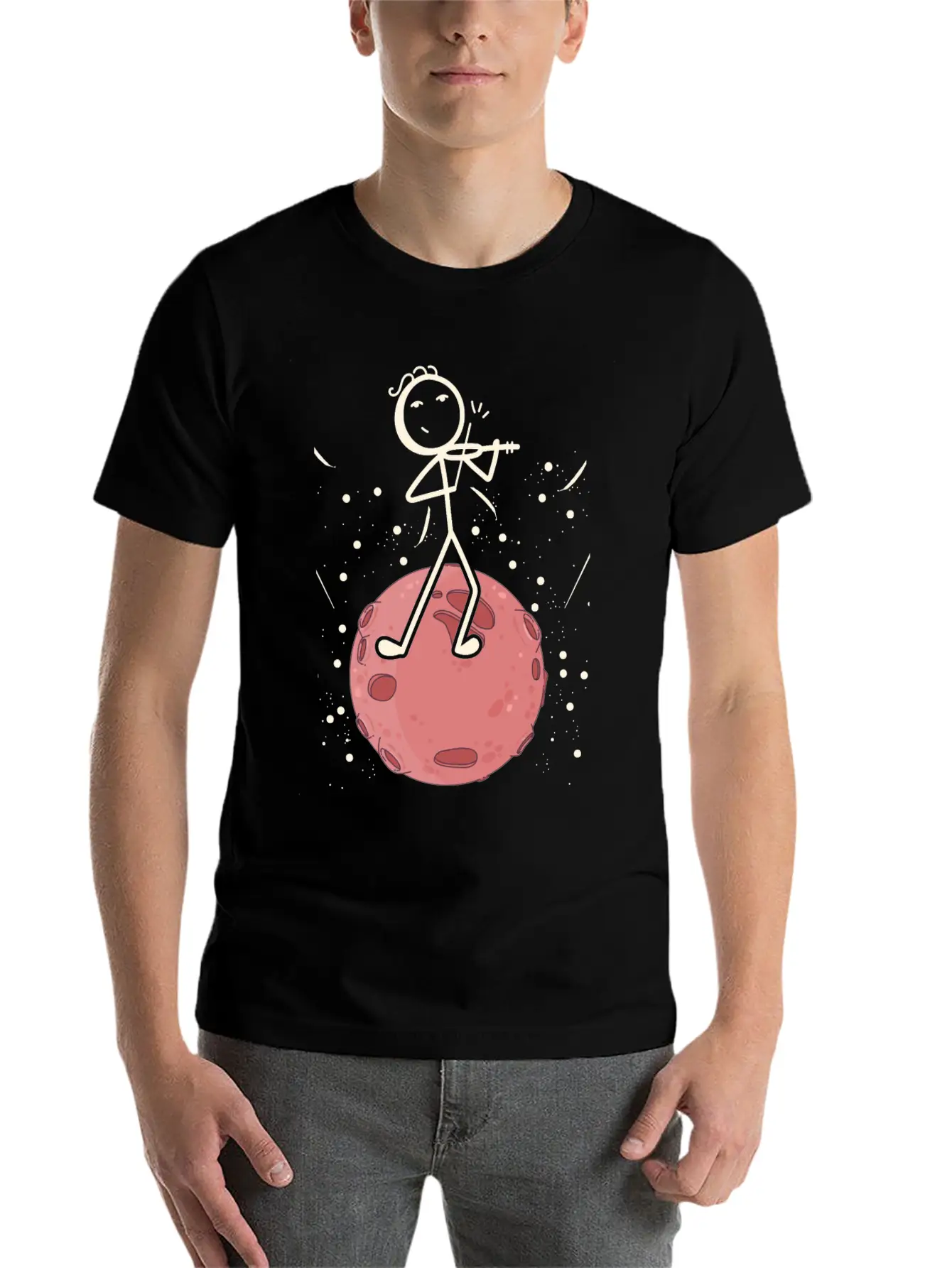 Violin Stick Player In Planet Violin Music Violin Classic Cotton Tee – Unisex Comfort For Any Season