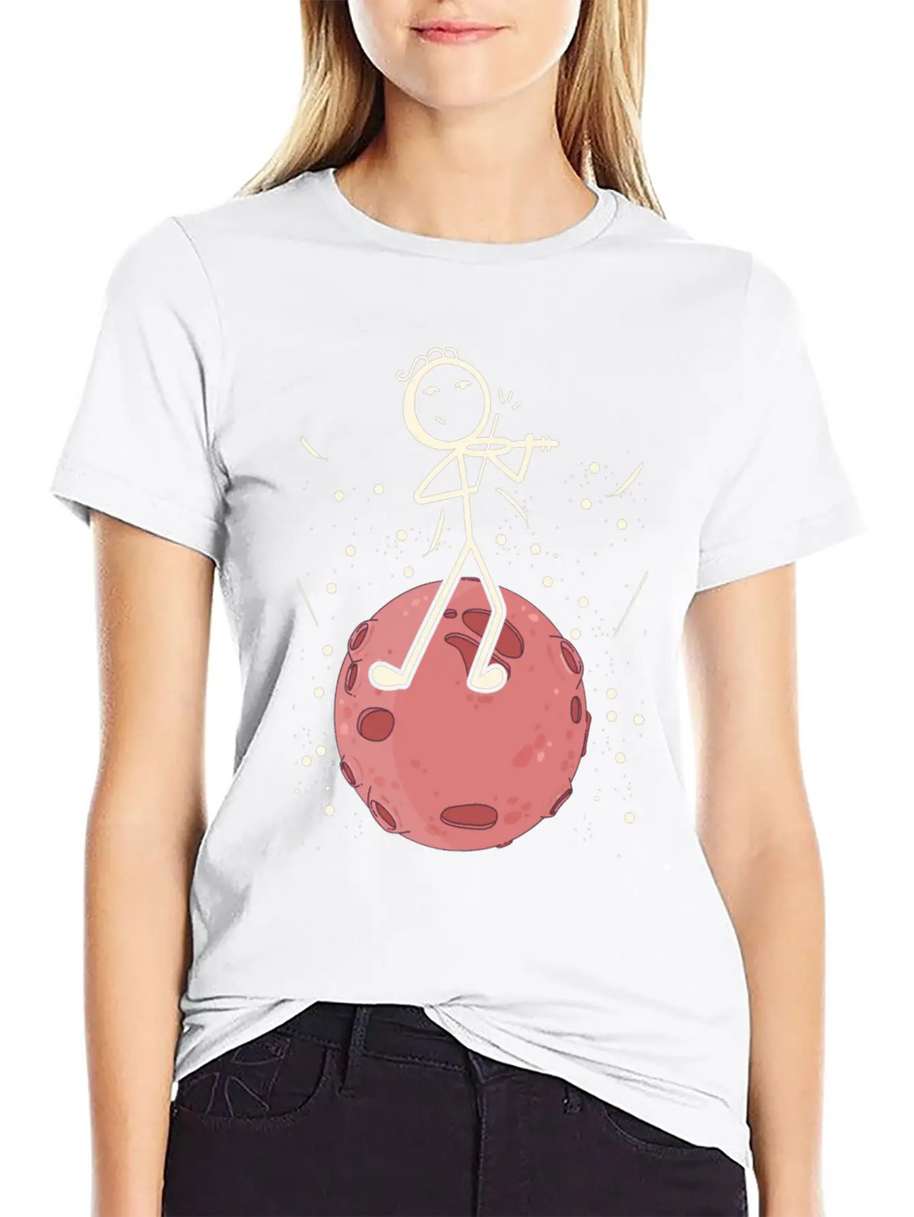 Violin Stick Player In Planet Violin Music Violin Classic Cotton Tee – Unisex Comfort For Any Season