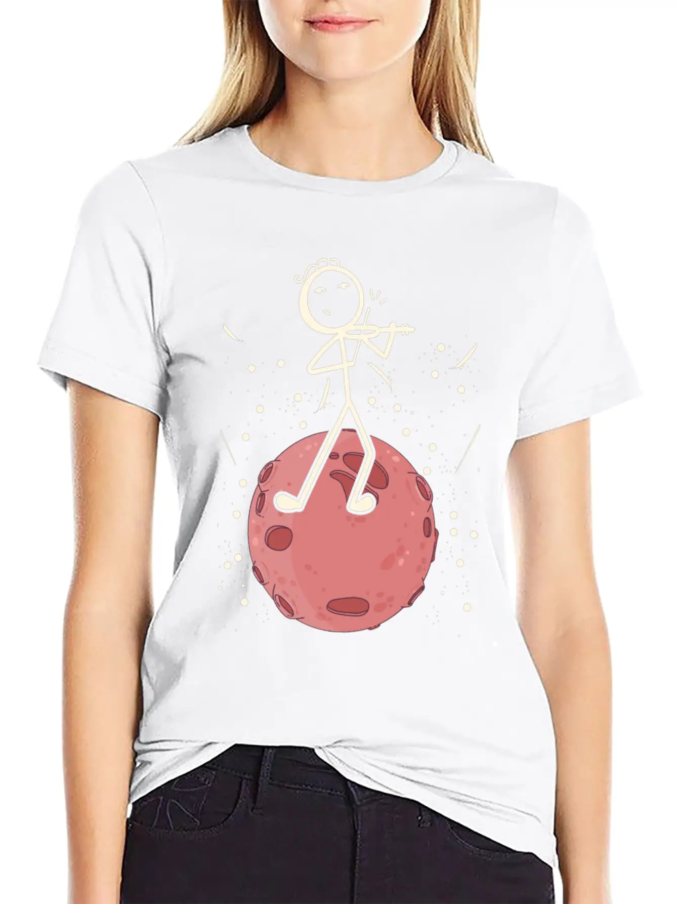 Violin Stick Player In Planet Violin Music Violin Classic Cotton Tee – Unisex Comfort For Any Season