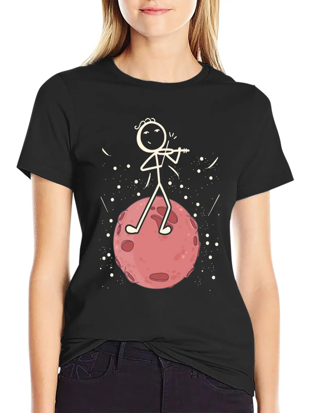 Violin Stick Player In Planet Violin Music Violin Classic Cotton Tee – Unisex Comfort For Any Season