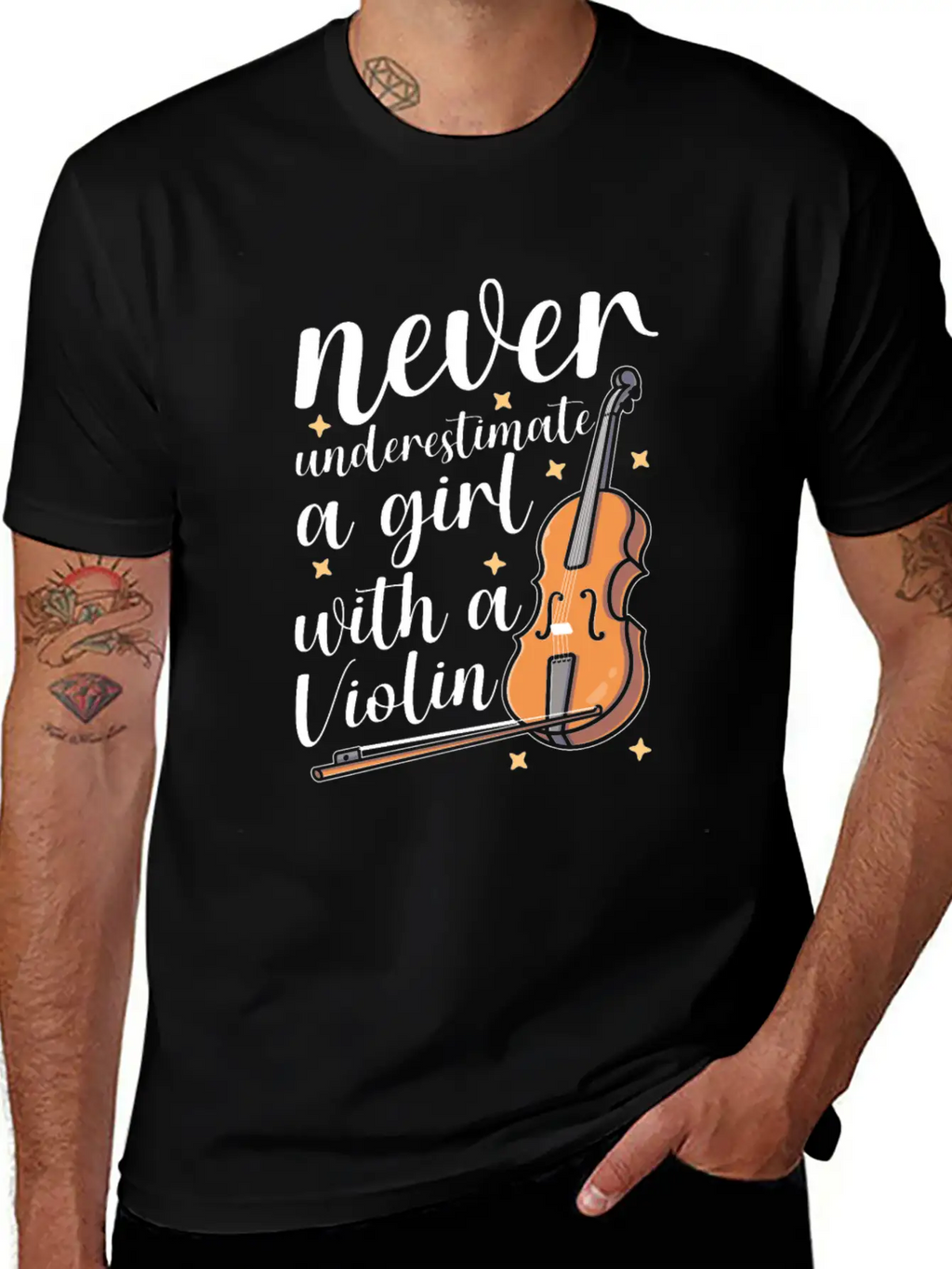 Violin Violinist Girl Essential Cotton Tee For Daily Outfits – Unisex Style