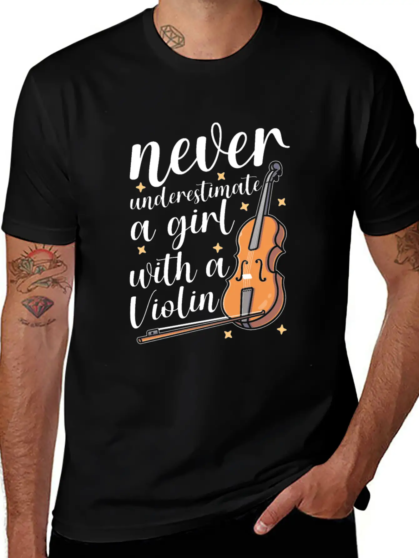 Violin Violinist Girl Essential Cotton Tee For Daily Outfits – Unisex Style
