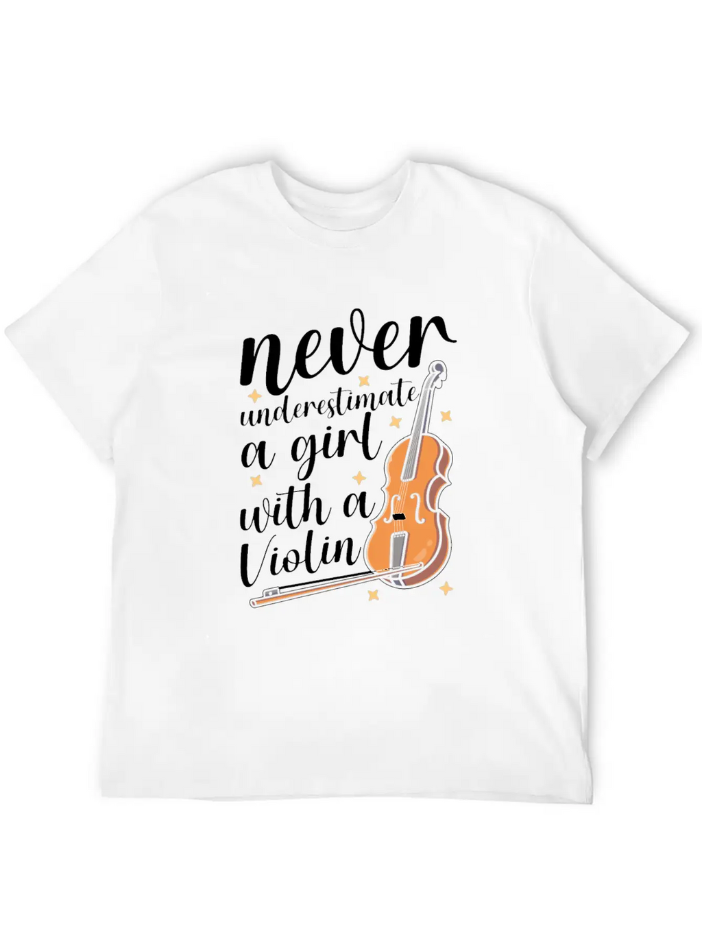 Violin Violinist Girl Essential Cotton Tee For Daily Outfits – Unisex Style