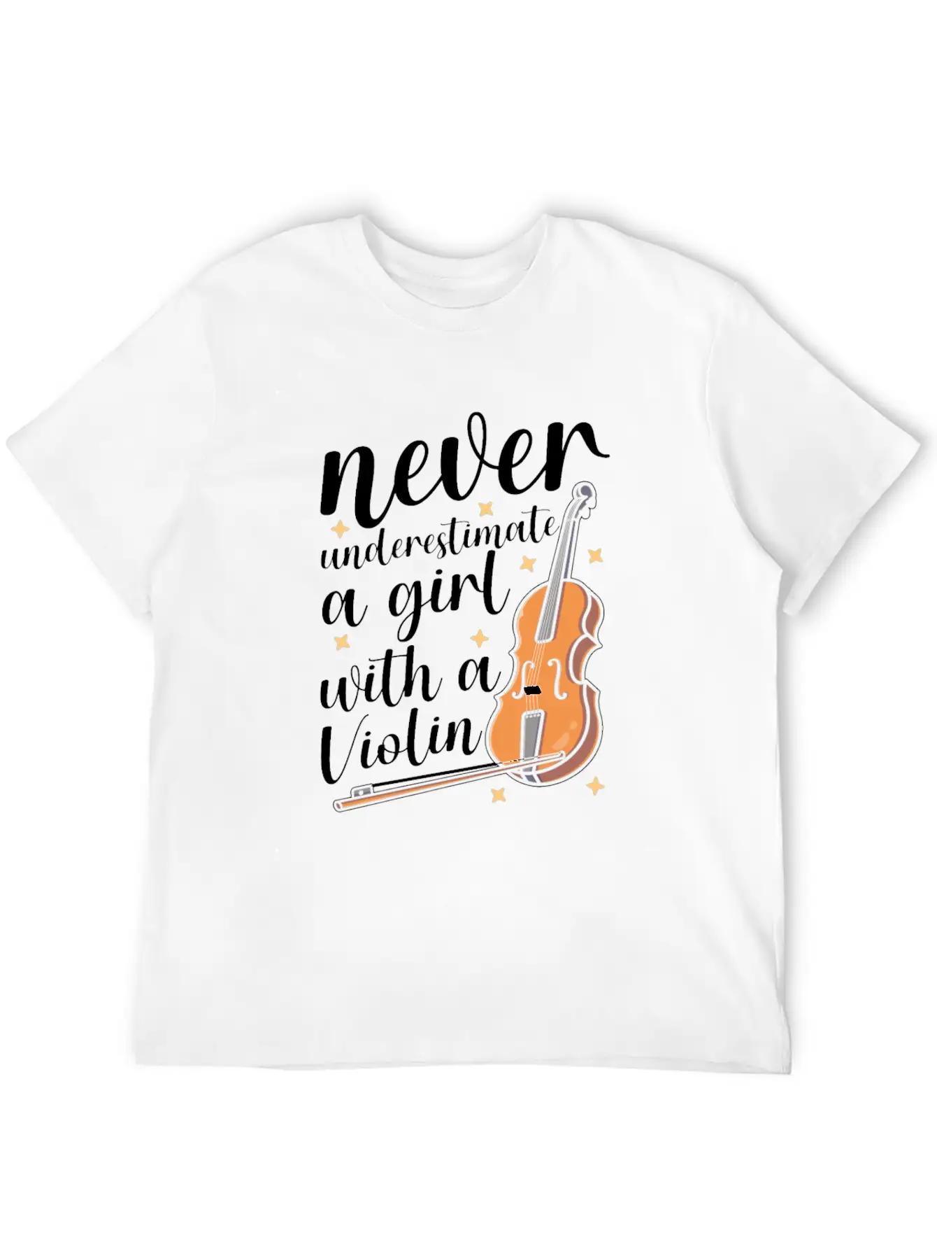 Violin Violinist Girl Essential Cotton Tee For Daily Outfits – Unisex Style