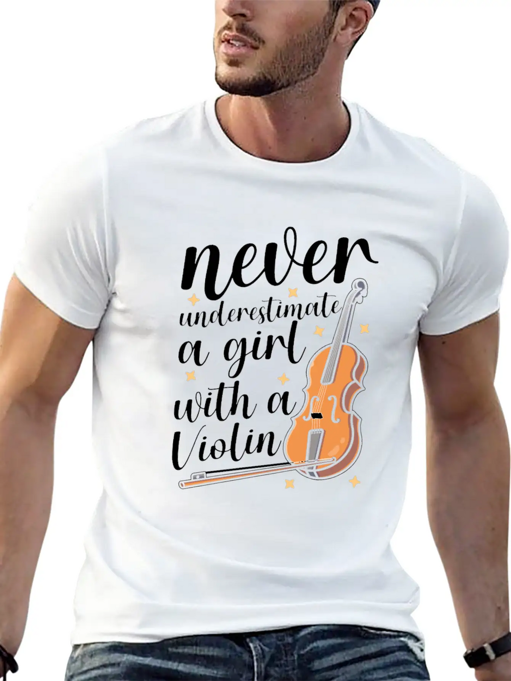Violin Violinist Girl Essential Cotton Tee For Daily Outfits – Unisex Style