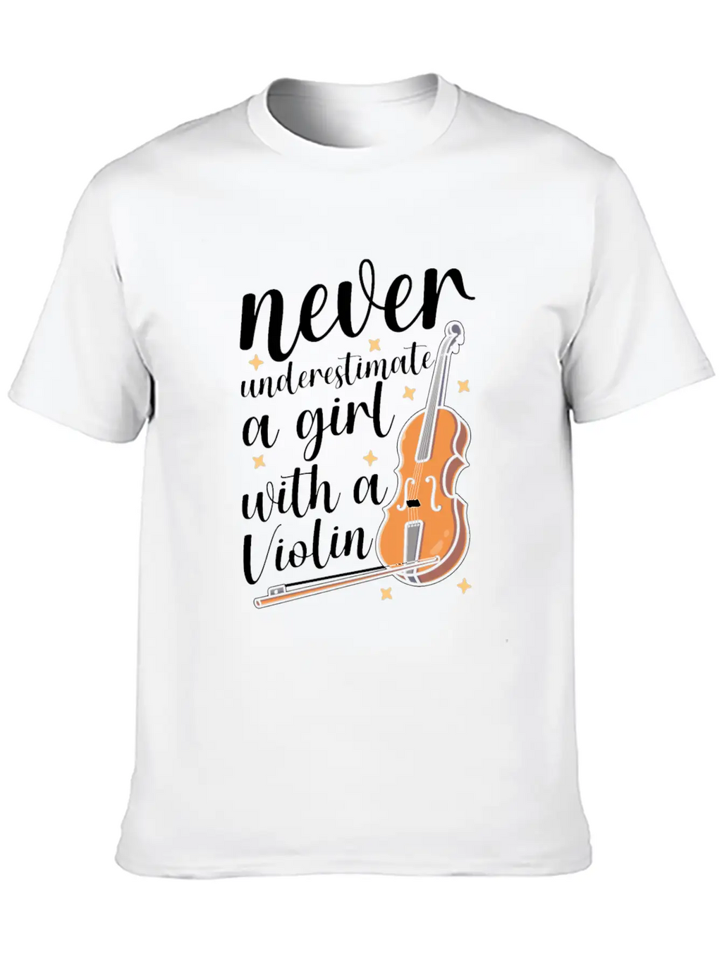 Violin Violinist Girl Essential Cotton Tee For Daily Outfits – Unisex Style