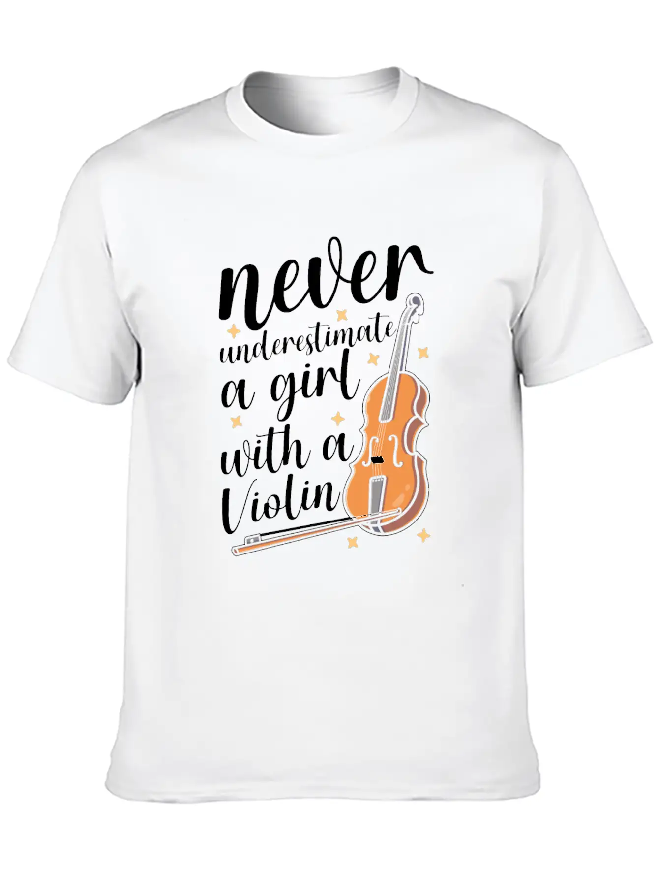 Violin Violinist Girl Essential Cotton Tee For Daily Outfits – Unisex Style