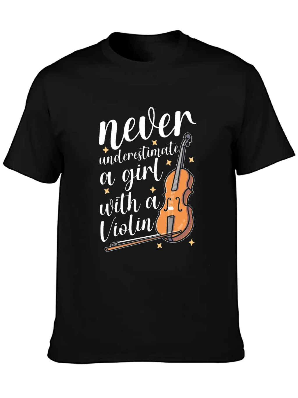 Violin Violinist Girl Essential Cotton Tee For Daily Outfits – Unisex Style