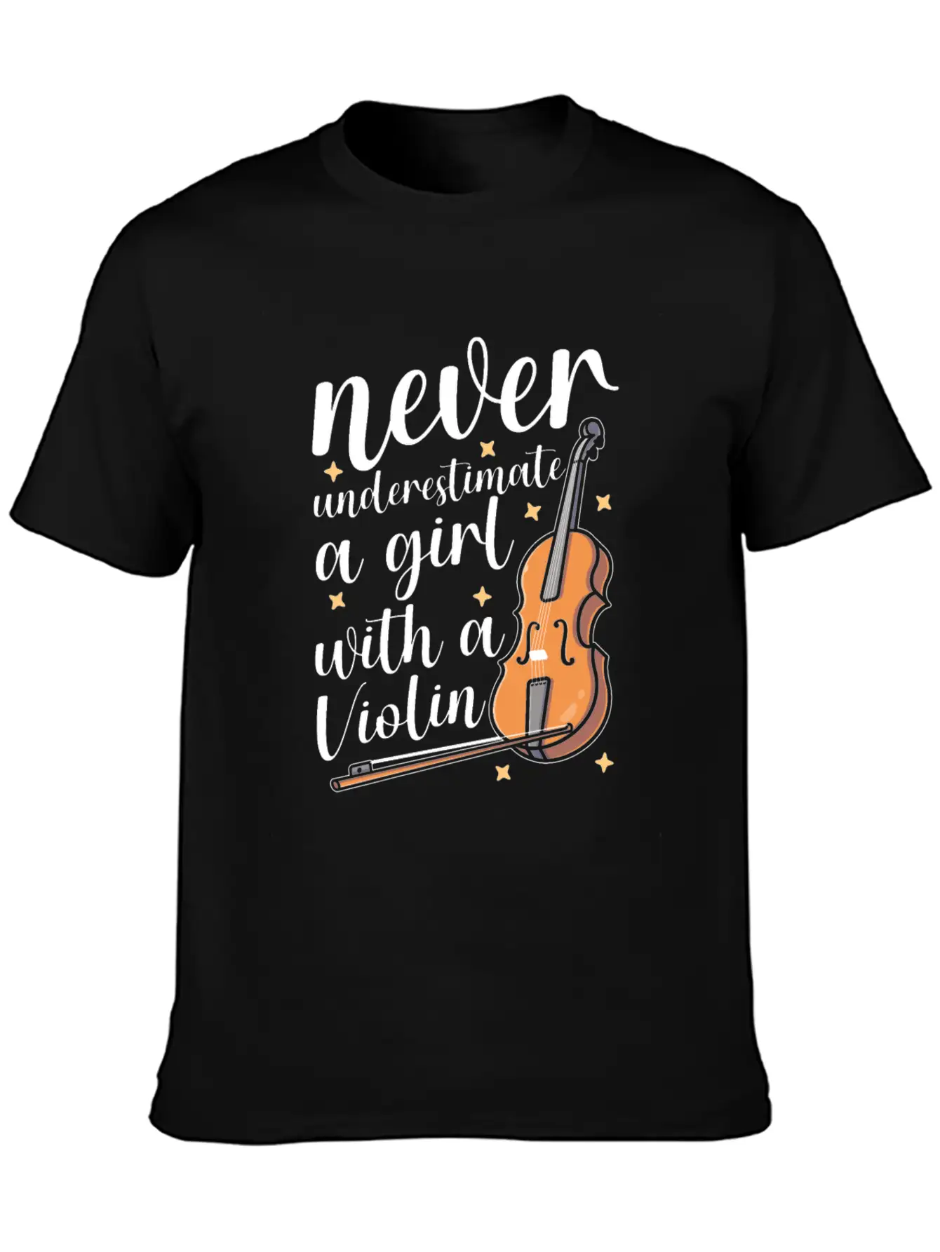 Violin Violinist Girl Essential Cotton Tee For Daily Outfits – Unisex Style