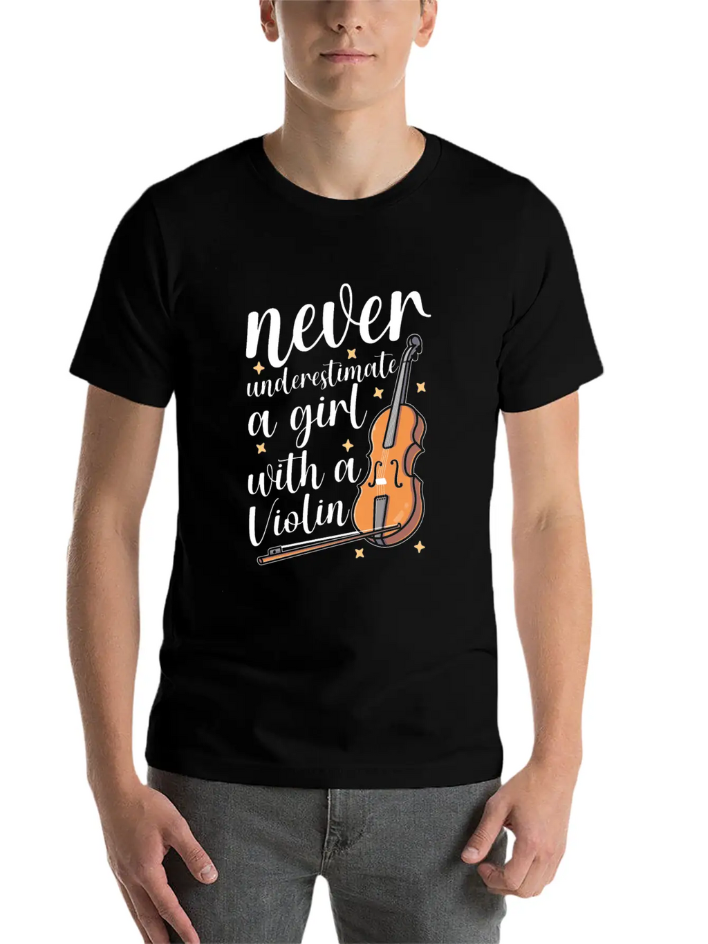 Violin Violinist Girl Essential Cotton Tee For Daily Outfits – Unisex Style