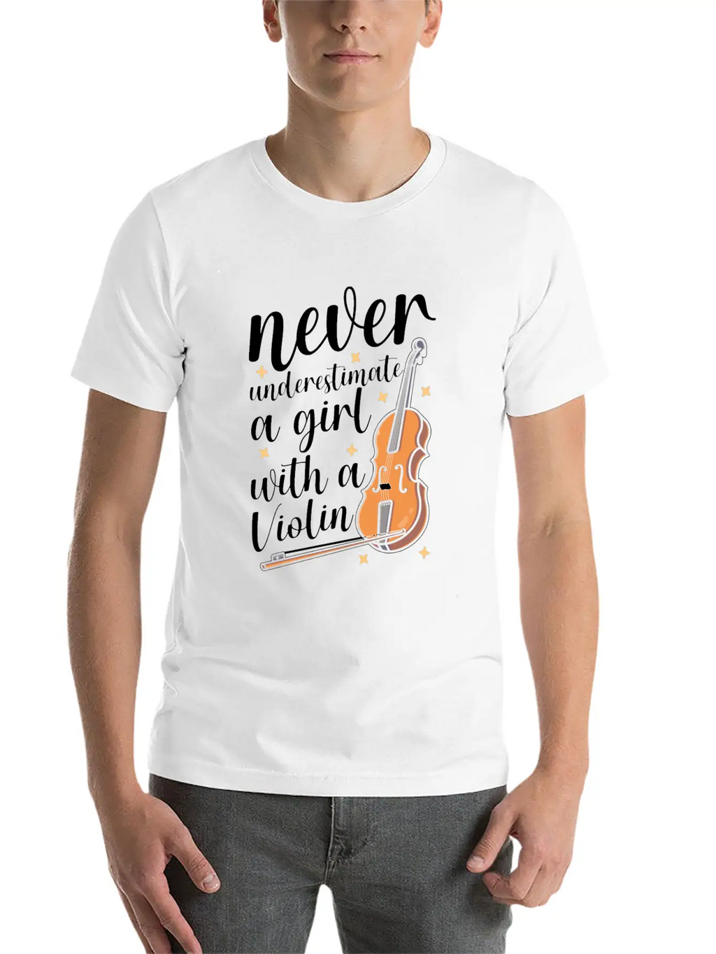 Violin Violinist Girl Essential Cotton Tee For Daily Outfits – Unisex Style