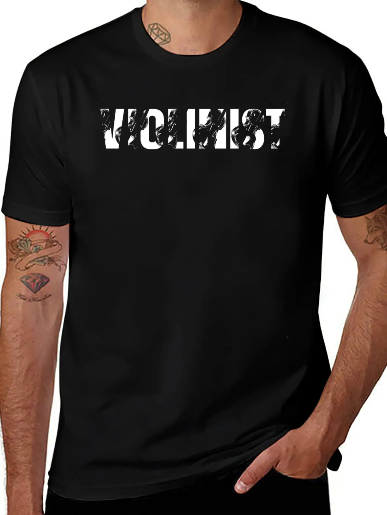 Violinist Many Violin Instruments Violinist Musici Basic Graphic T-Shirt – Daily Comfort In Soft Cotton