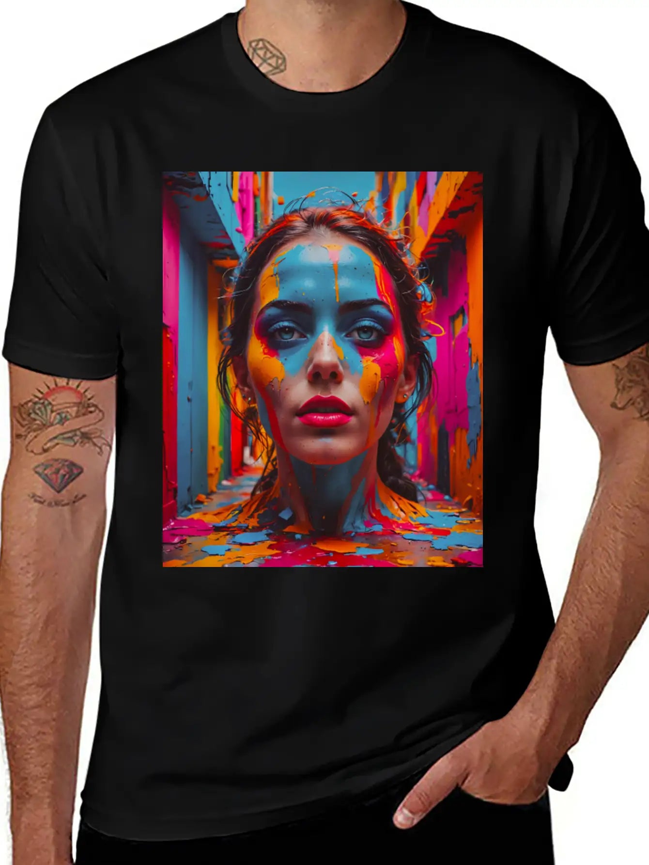Vivid Reflections In Colorful Chaos Stylish Everyday T-Shirt – Unisex Basic Cotton Tee