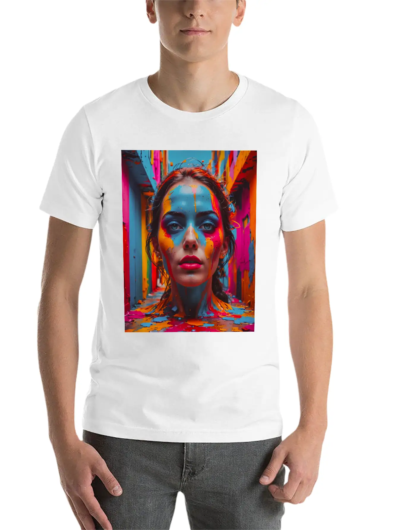 Vivid Reflections In Colorful Chaos Stylish Everyday T-Shirt – Unisex Basic Cotton Tee