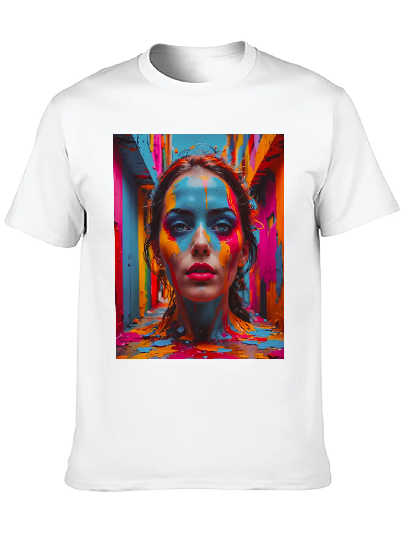 Vivid Reflections In Colorful Chaos Stylish Everyday T-Shirt – Unisex Basic Cotton Tee