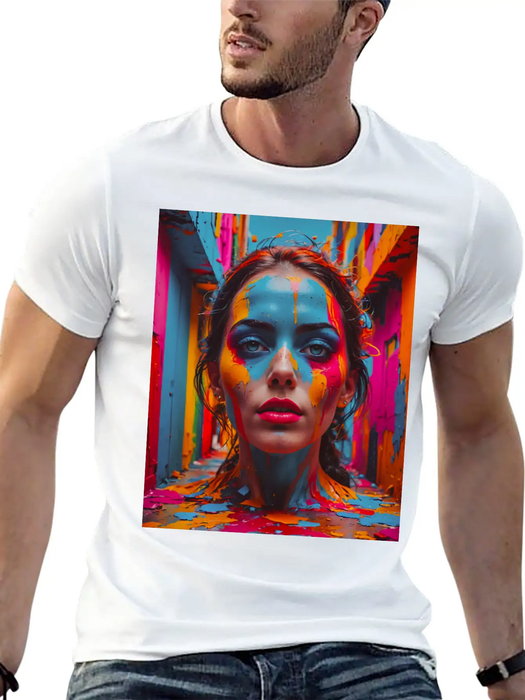 Vivid Reflections In Colorful Chaos Stylish Everyday T-Shirt – Unisex Basic Cotton Tee