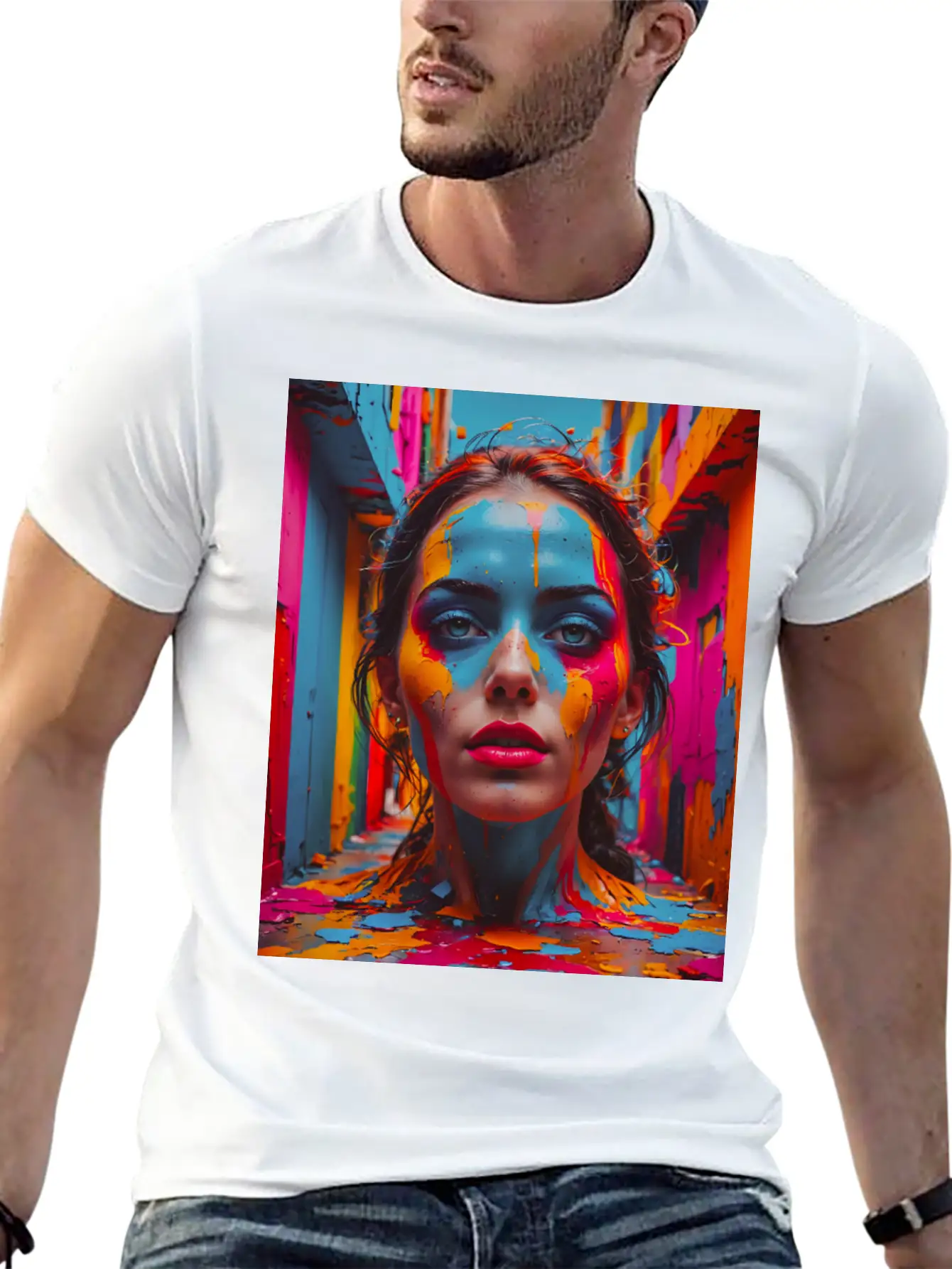Vivid Reflections In Colorful Chaos Stylish Everyday T-Shirt – Unisex Basic Cotton Tee