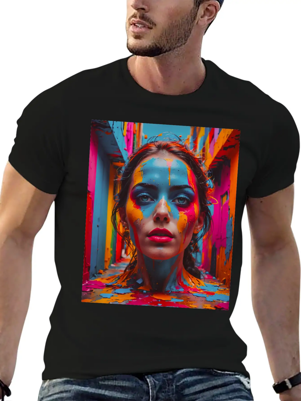 Vivid Reflections In Colorful Chaos Stylish Everyday T-Shirt – Unisex Basic Cotton Tee