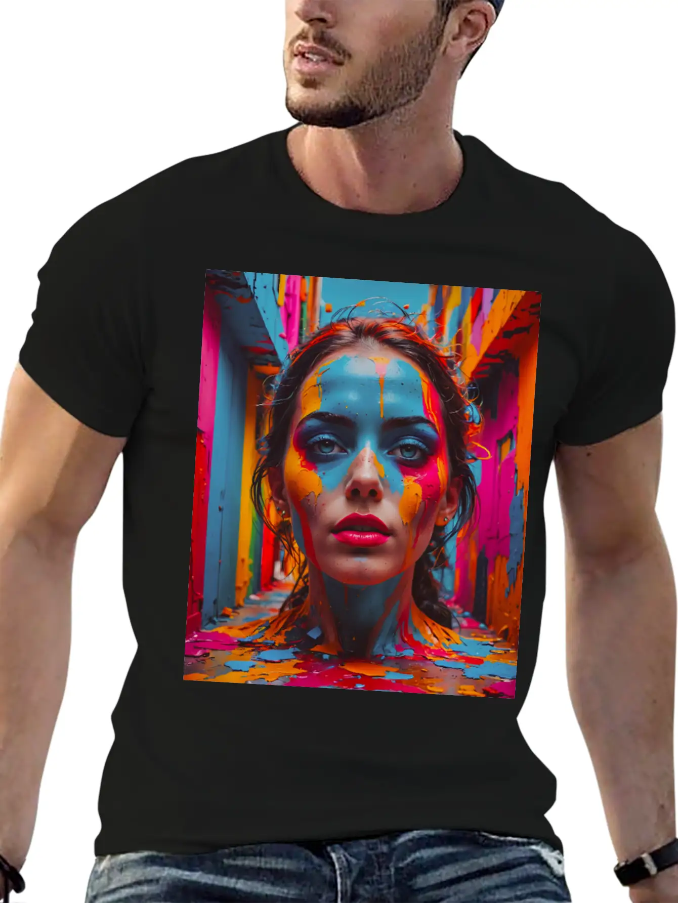 Vivid Reflections In Colorful Chaos Stylish Everyday T-Shirt – Unisex Basic Cotton Tee