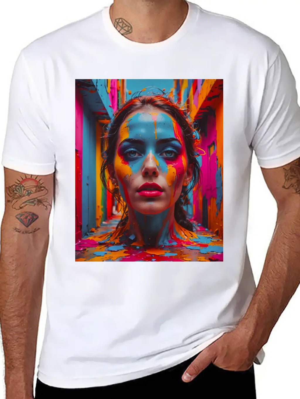Vivid Reflections In Colorful Chaos Stylish Everyday T-Shirt – Unisex Basic Cotton Tee