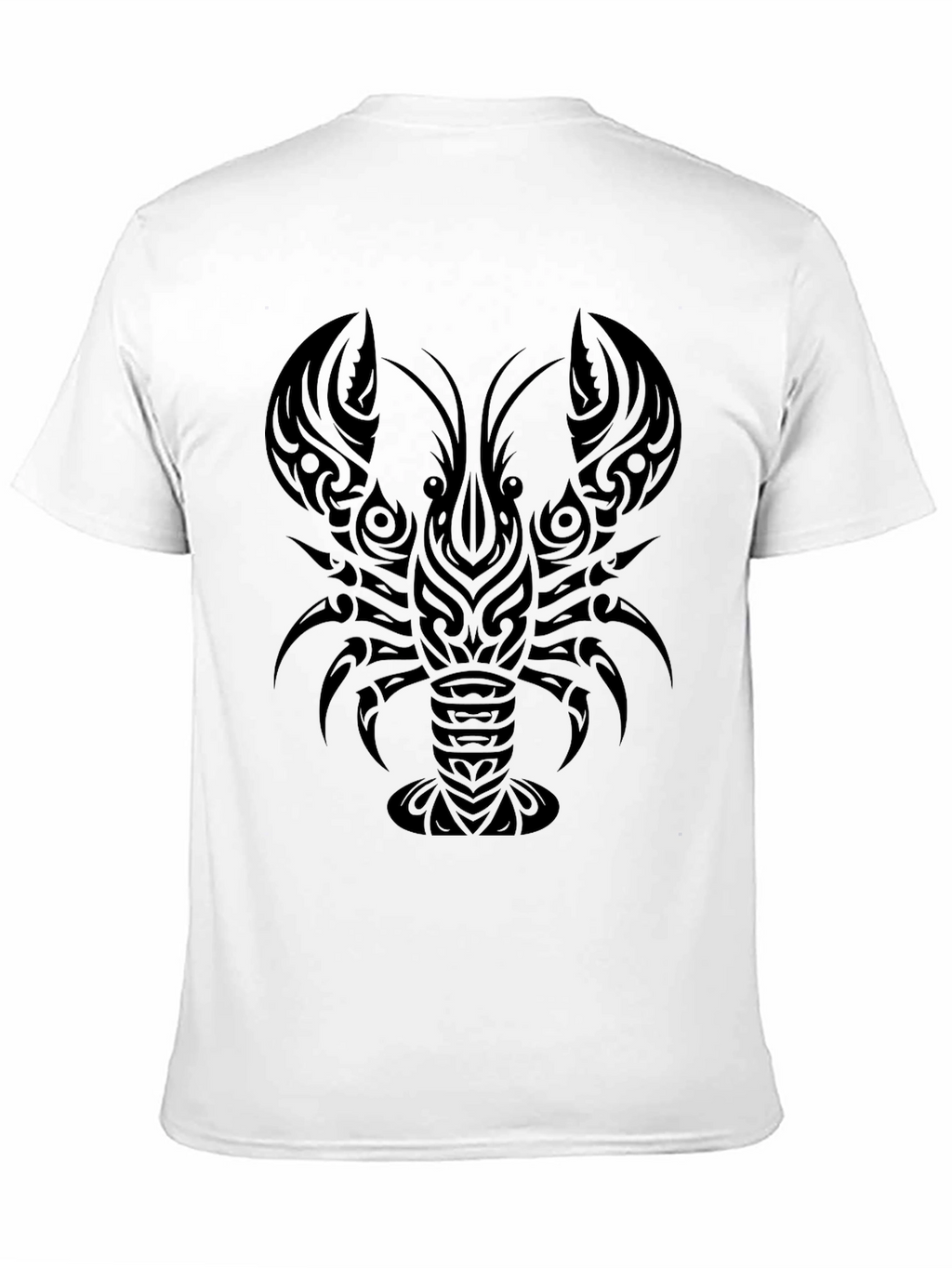 Tribal Lobster Graphic Black T-Shirt