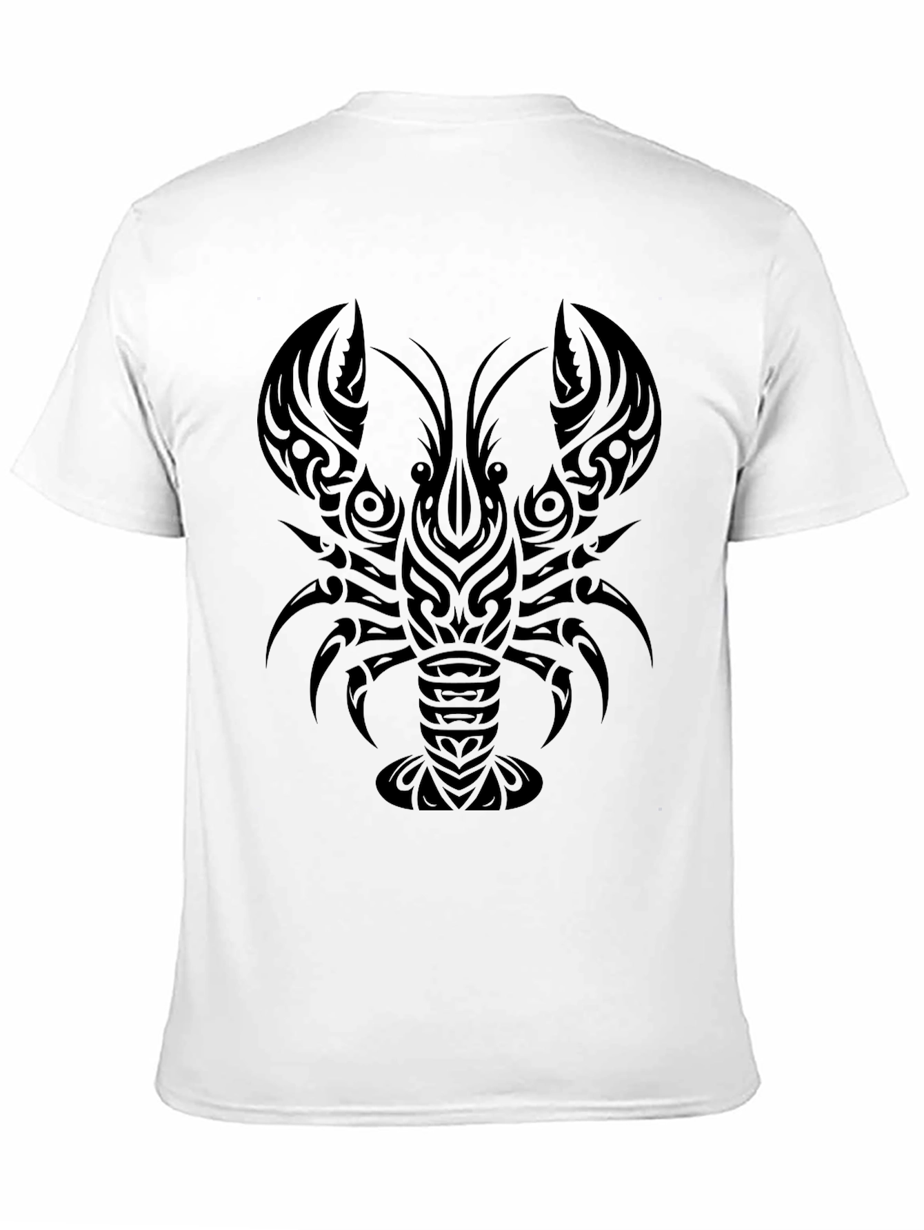 Tribal Lobster Graphic Black T-Shirt