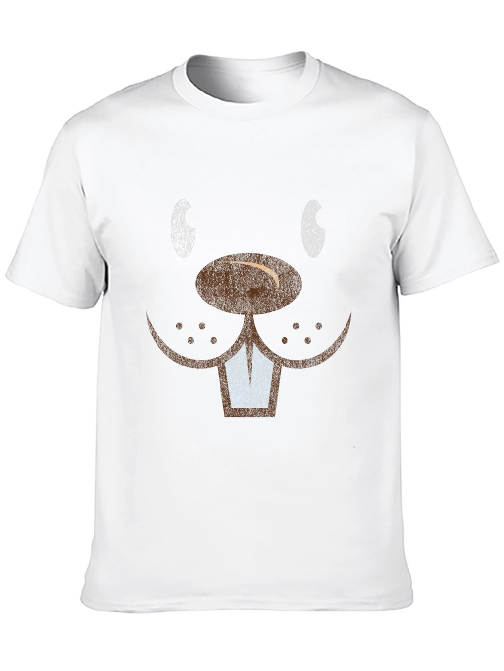 Funny Beaver Face T-Shirt - Mens Black Tee
