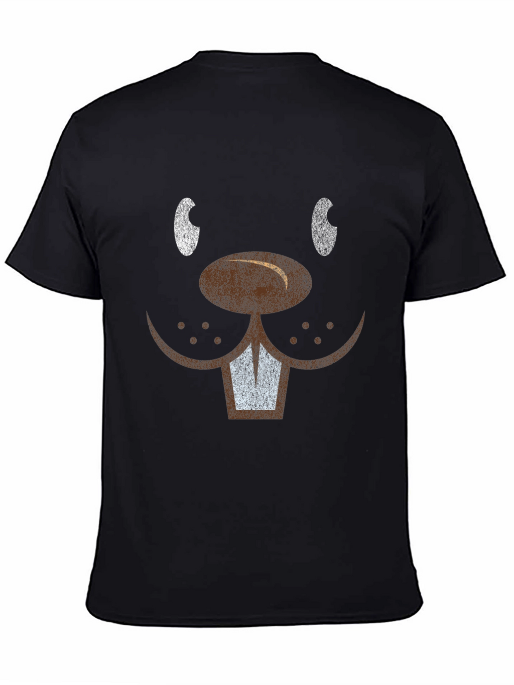 Funny Beaver Face T-Shirt - Mens Black Tee