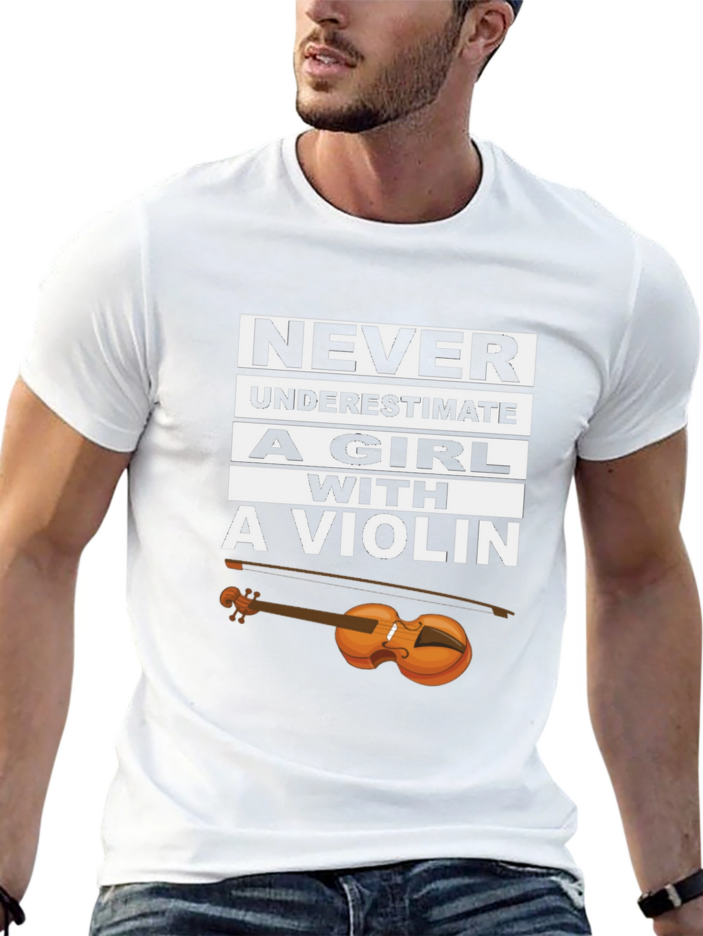 Never Underestimate a Girl With a Violin T-Shirt