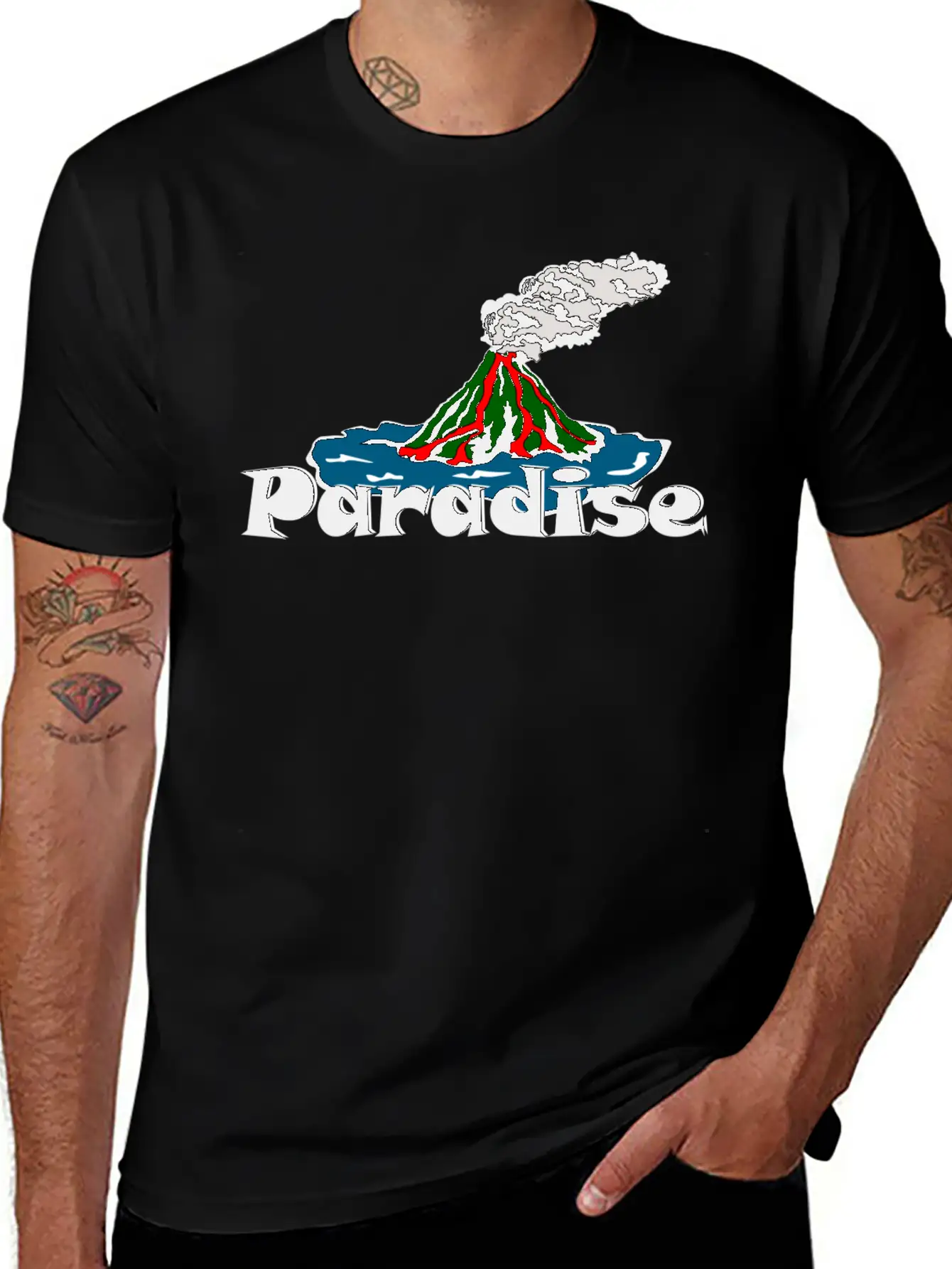 Volcano Paradise Breathable Soft Cotton T-Shirt – Timeless Casual Look