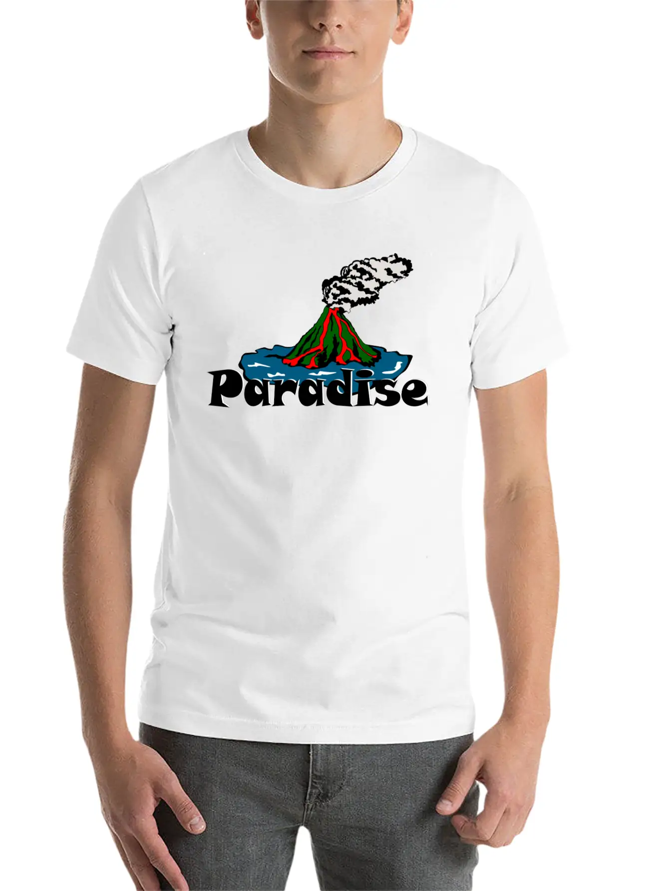 Volcano Paradise Breathable Soft Cotton T-Shirt – Timeless Casual Look