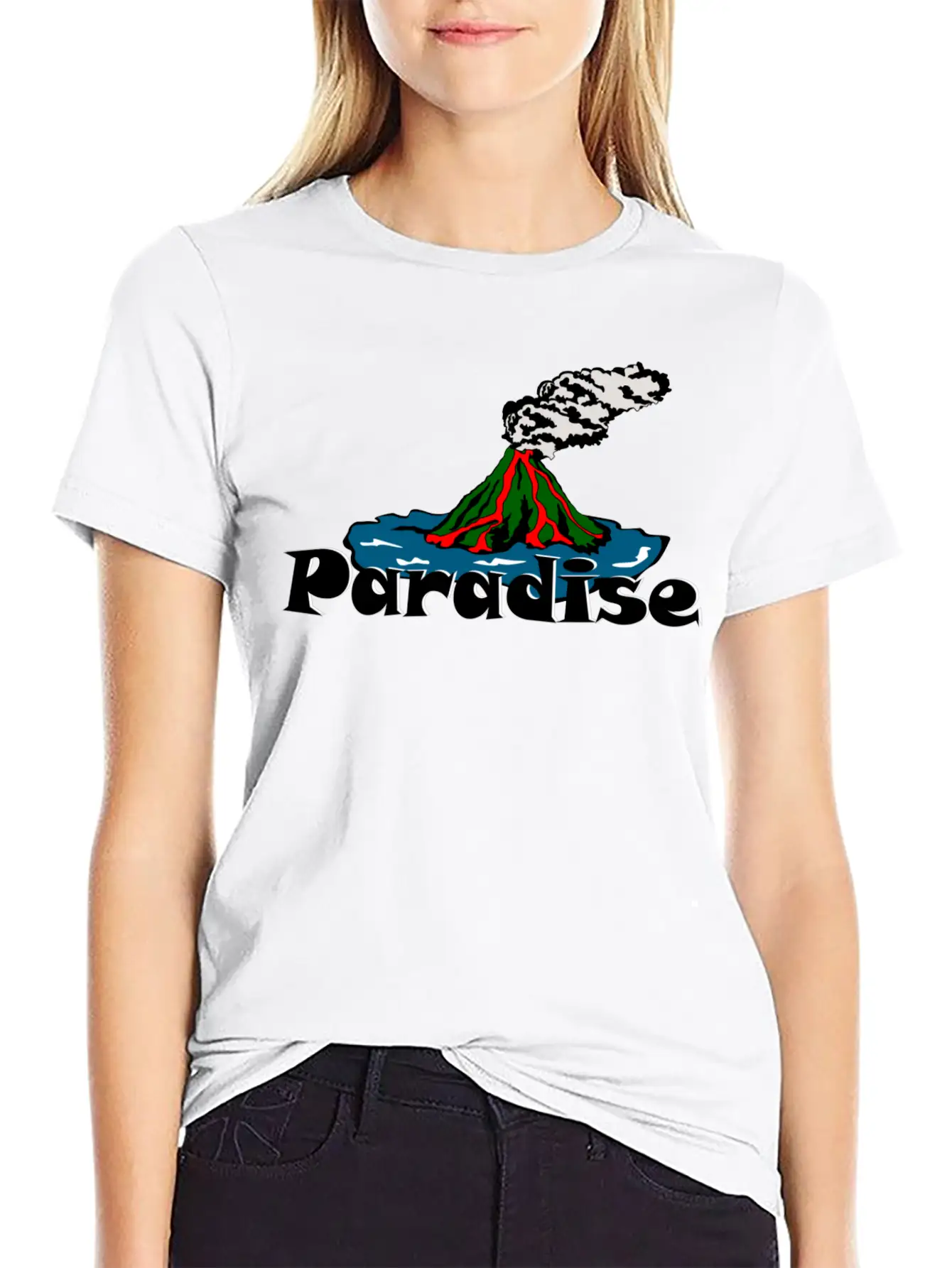 Volcano Paradise Breathable Soft Cotton T-Shirt – Timeless Casual Look