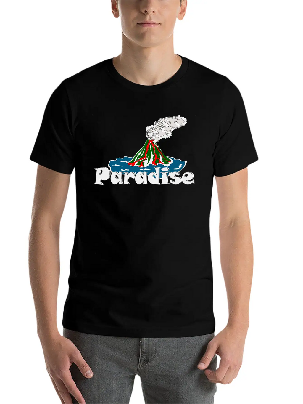 Volcano Paradise Breathable Soft Cotton T-Shirt – Timeless Casual Look