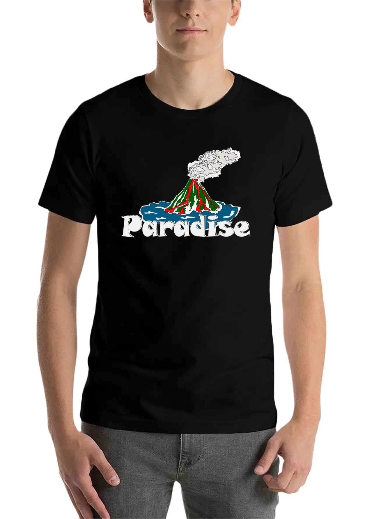 Volcano Paradise Breathable Soft Cotton T-Shirt – Timeless Casual Look