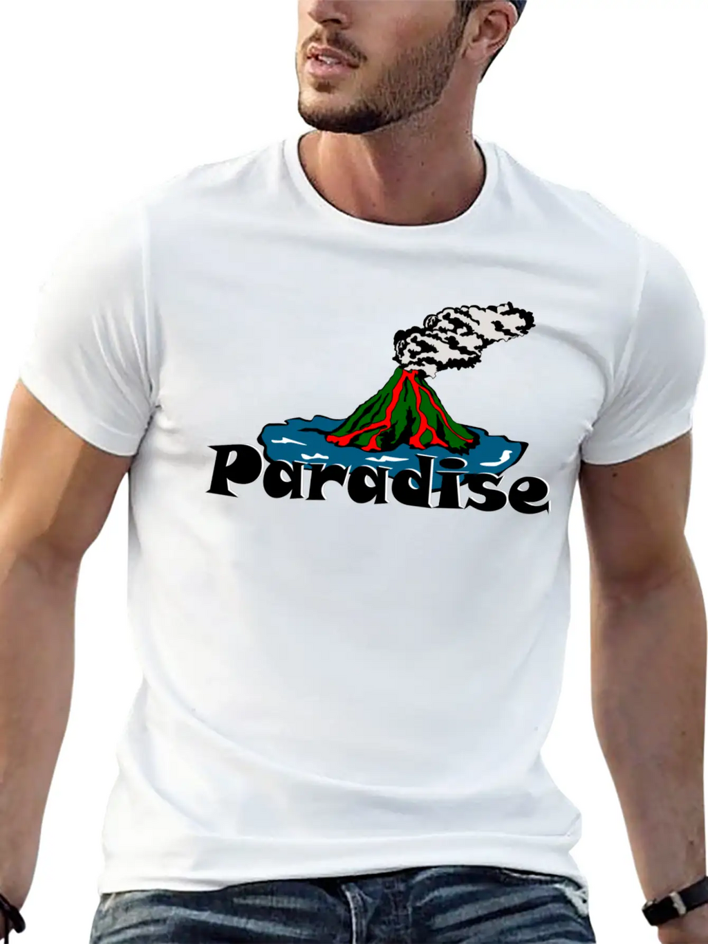 Volcano Paradise Breathable Soft Cotton T-Shirt – Timeless Casual Look