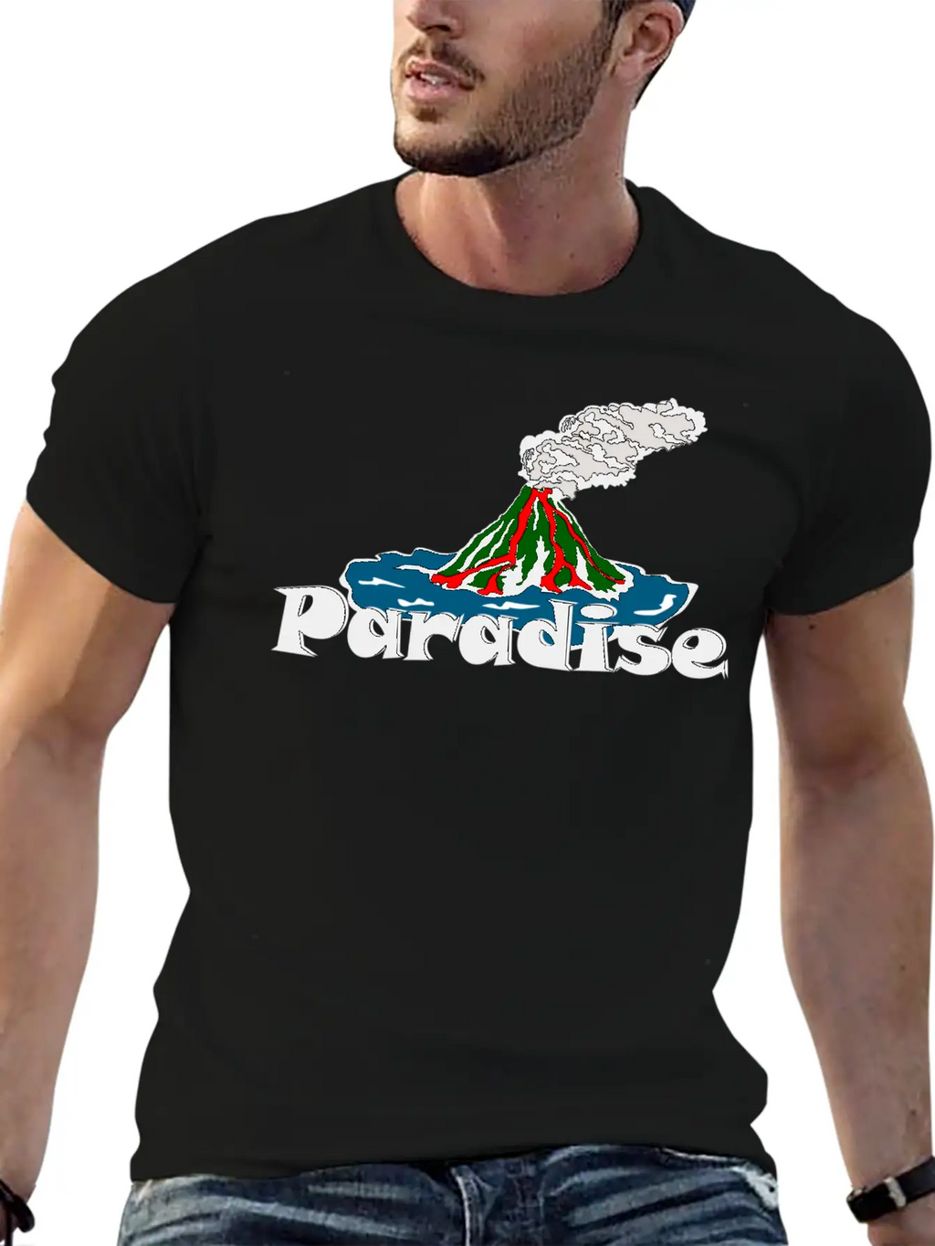 Volcano Paradise Breathable Soft Cotton T-Shirt – Timeless Casual Look
