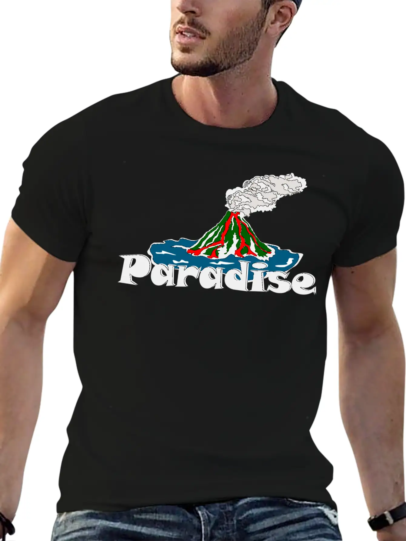 Volcano Paradise Breathable Soft Cotton T-Shirt – Timeless Casual Look