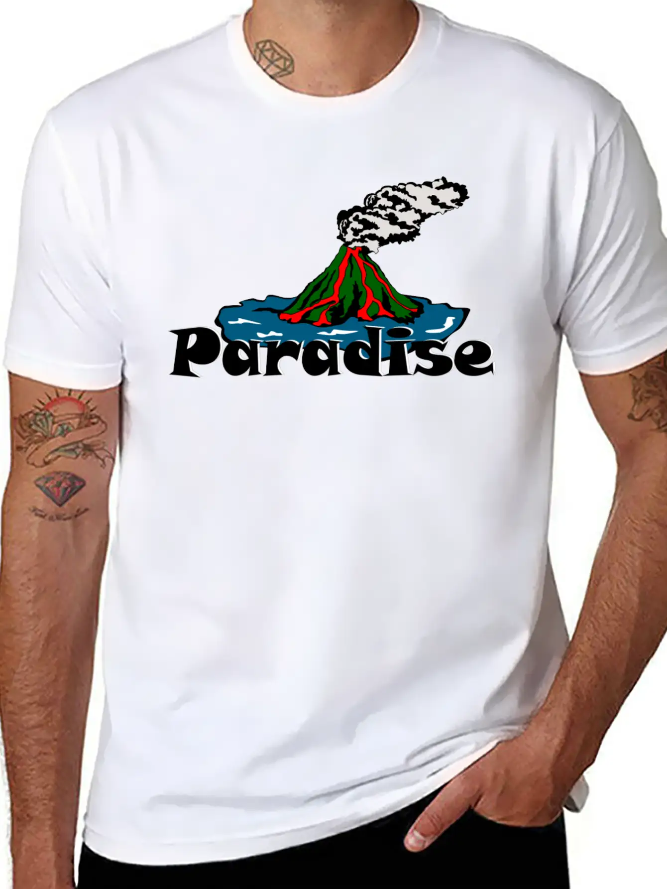 Volcano Paradise Breathable Soft Cotton T-Shirt – Timeless Casual Look