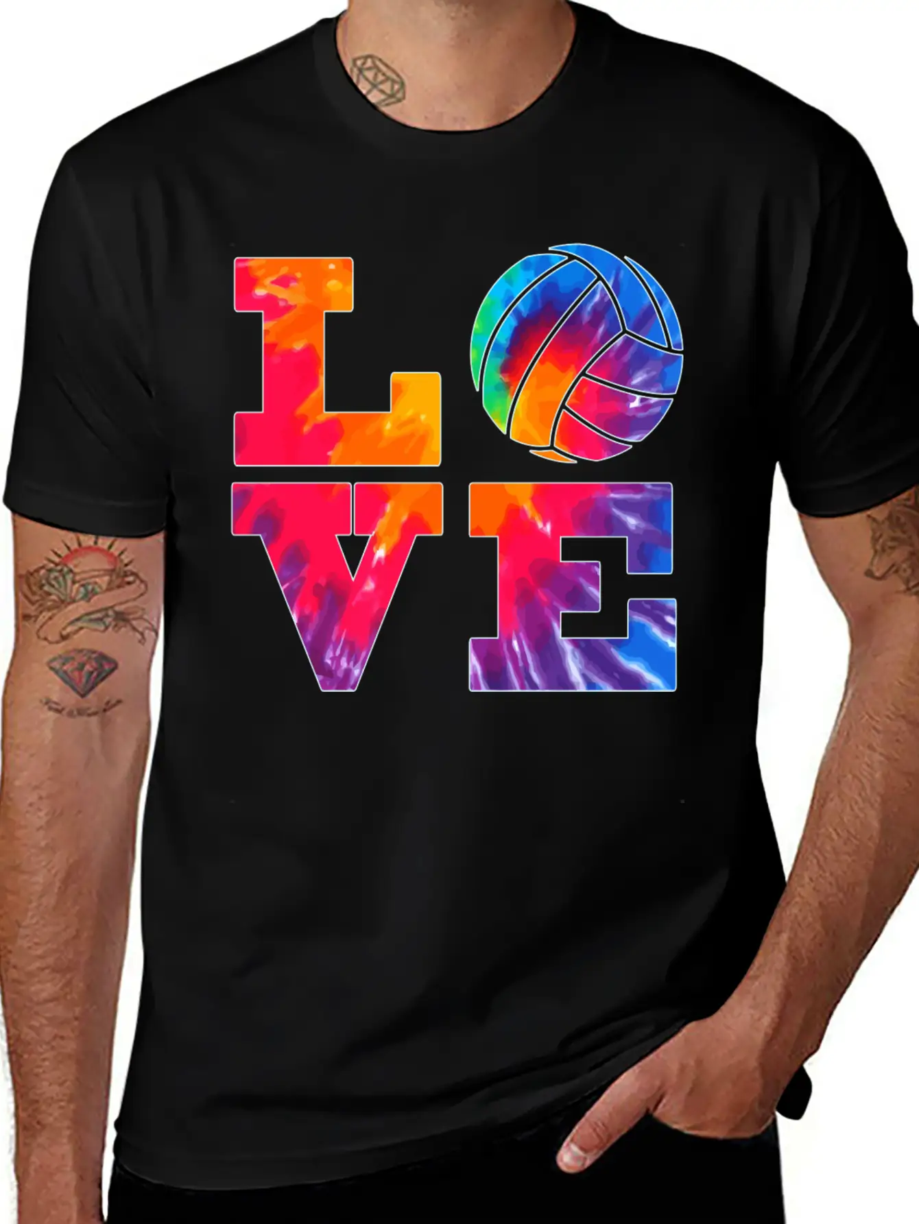 Volleyball Love Tie Dye Look For Teen Girls Great Essential Cotton Tee For Daily Outfits – Unisex Style