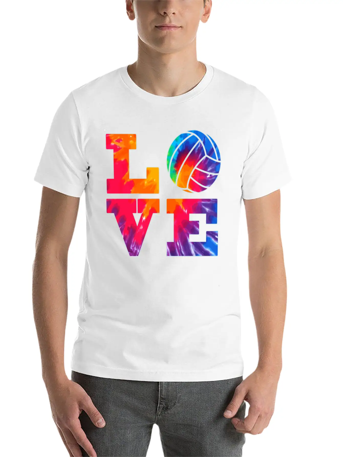 Volleyball Love Tie Dye Look For Teen Girls Great Essential Cotton Tee For Daily Outfits – Unisex Style