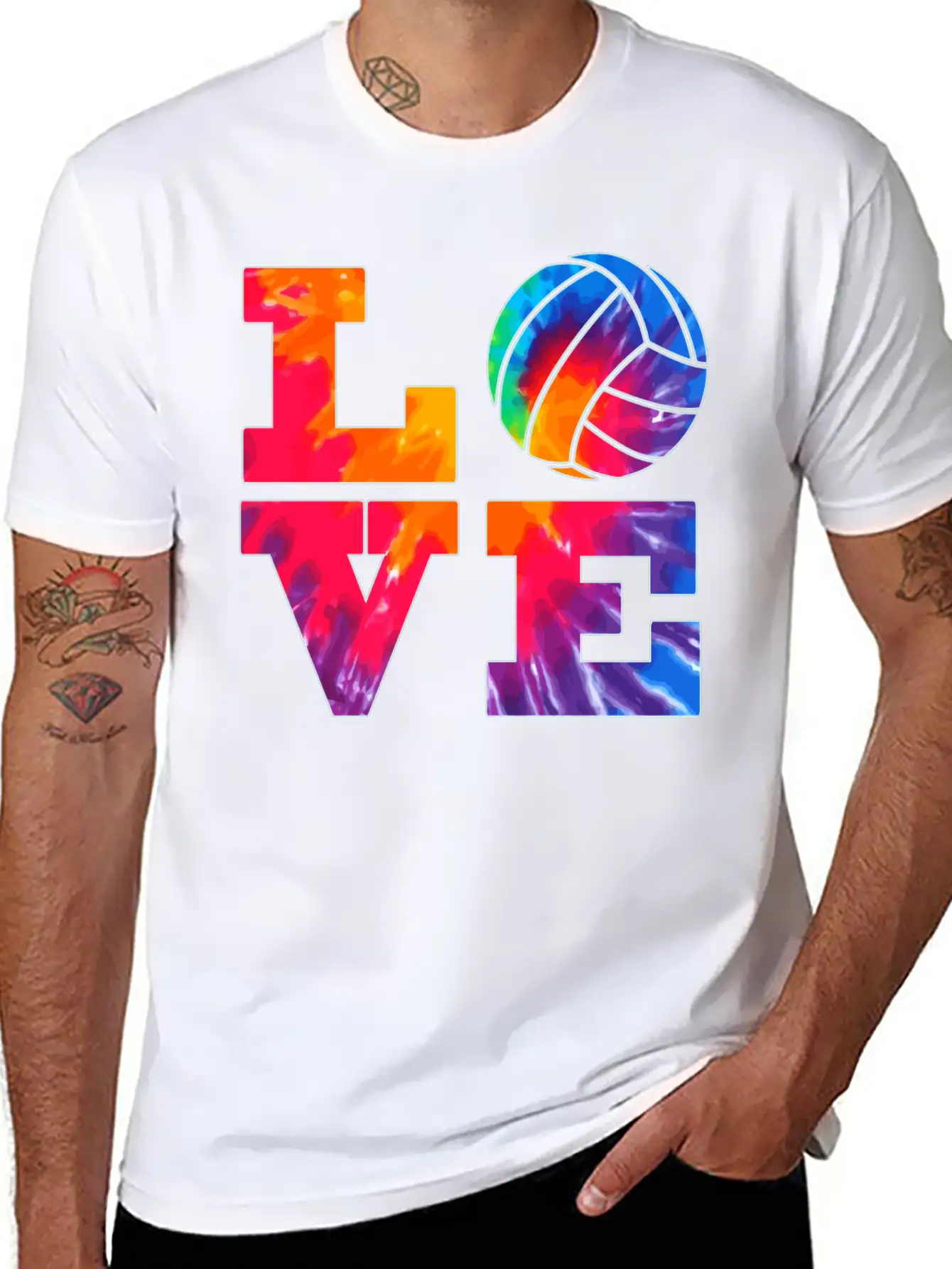 Volleyball Love Tie Dye Look For Teen Girls Great Essential Cotton Tee For Daily Outfits – Unisex Style