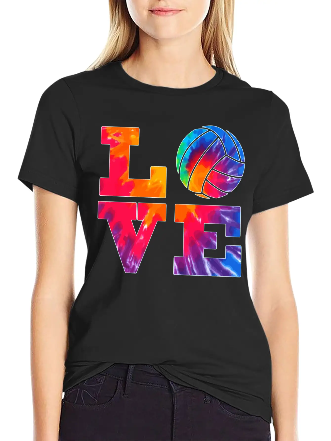 Volleyball Love Tie Dye Look For Teen Girls Great Essential Cotton Tee For Daily Outfits – Unisex Style